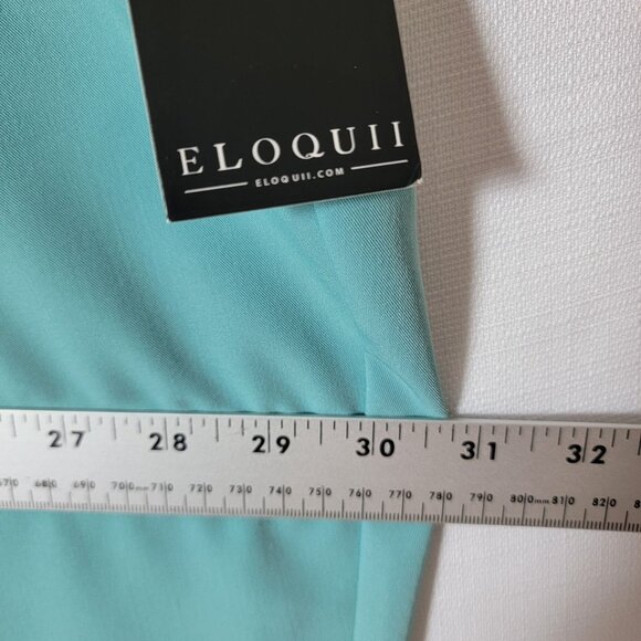 ELOQUII Womens Dress Pants Sz 28 Front Side Pockets Flat Front Light Aqua NWT - Picture 8 of 11